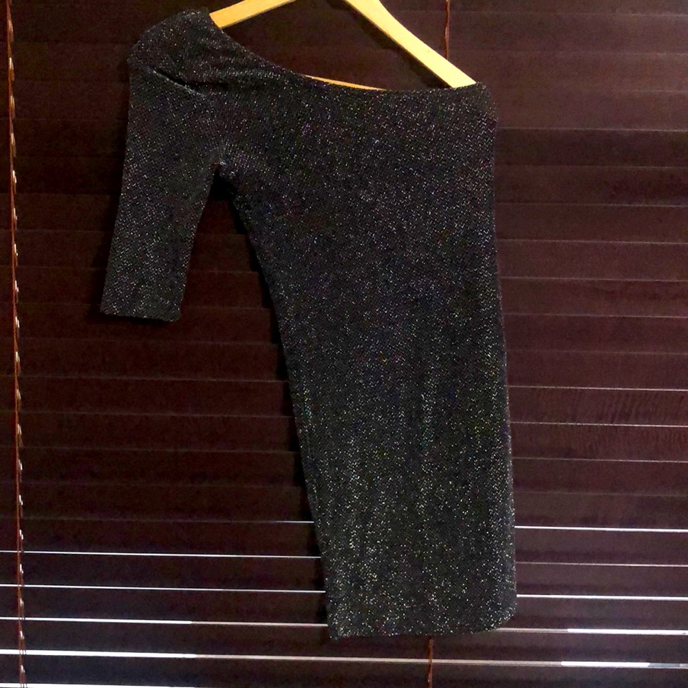 One sleeve grey mini dress